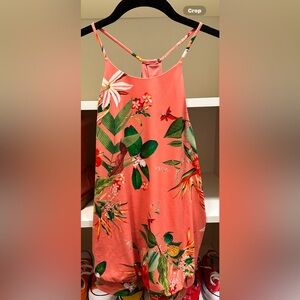 Express floral print tank in Coral and Green